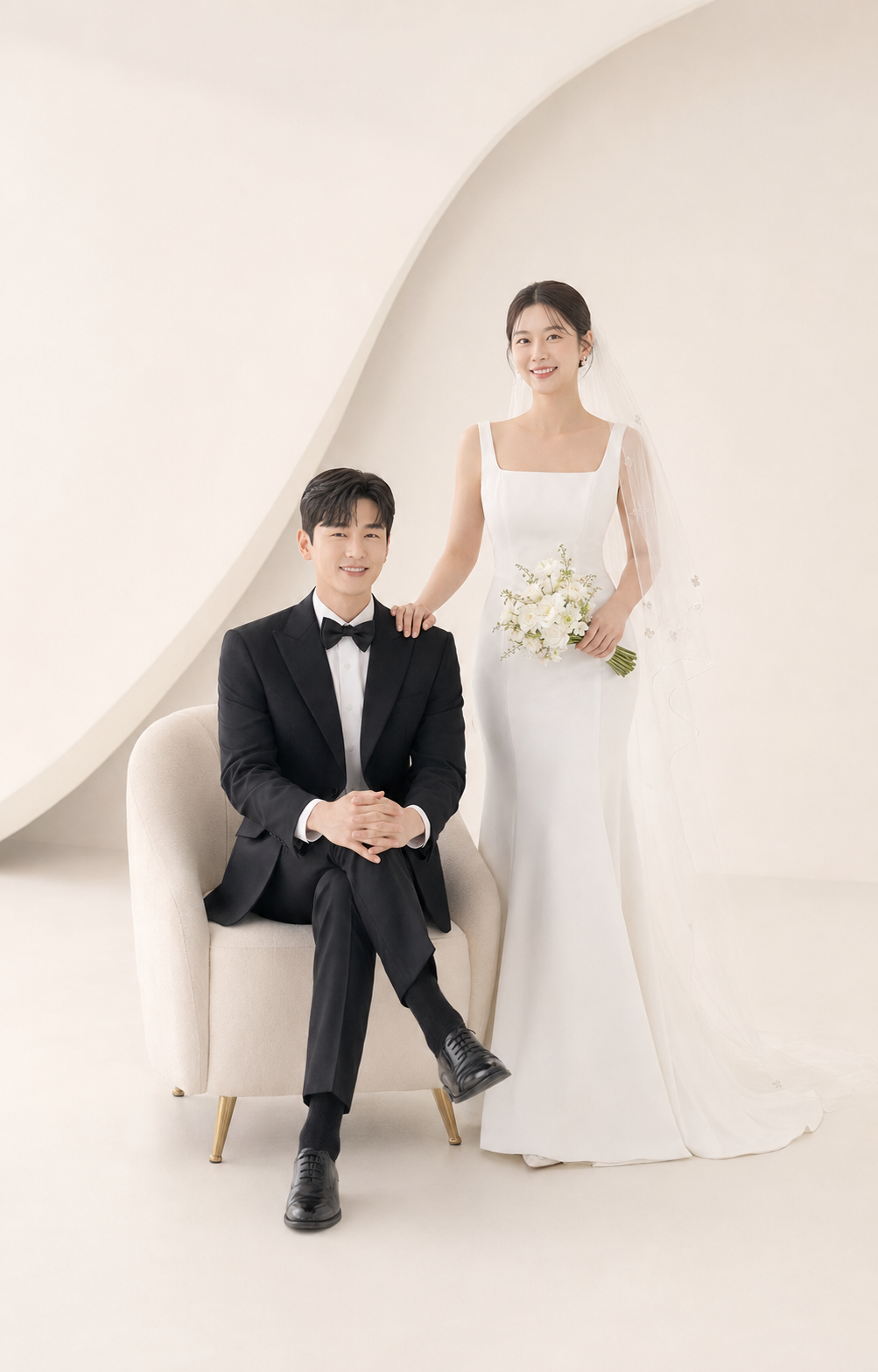 02 신랑 착석 웨딩사진 예시